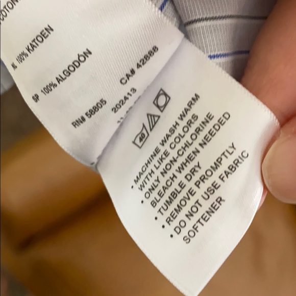 CASUAL MALE GOLD SERIES Men’s Long Sleeve Striped Button Down Size 22 NWT - Picture 8 of 9